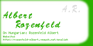 albert rozenfeld business card